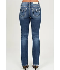 Miss Me Stitched Pocket Mid Rise Bootcut Jeans