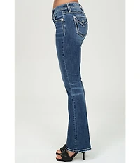 Miss Me Stitched Pocket Mid Rise Bootcut Jeans