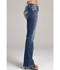 Miss Me Winged Cross Embroidered Mid Rise Bootcut Jeans