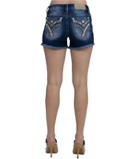 Miss Me X Embellished Flap Back Pocket Denim Jean Shorts