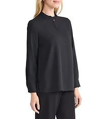 MISSOK Crepe De Chine Ruffle Neck Long Sleeve Blouse