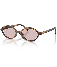 Miu Miu Women's MU 04ZSF 50mm Oval Sunglasses
