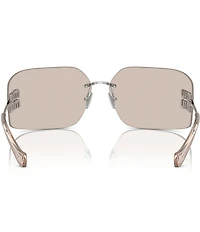 Miu Miu Women's MU 54YS80-Z 80mm Wrap Mirrored Sunglasses