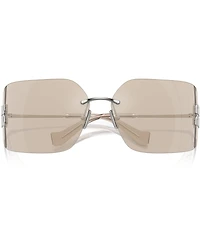 Miu Miu Women's MU 54YS80-Z 80mm Wrap Mirrored Sunglasses