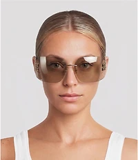 Miu Miu Women's MU 54YS80-Z 80mm Wrap Mirrored Sunglasses