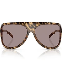 Miu Miu Women's MU A01S75-X 75mm Havana Wrap Statement Shield Sunglasses