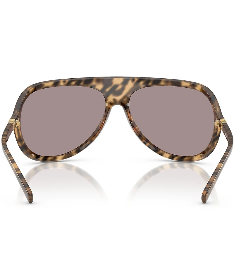 Miu Miu Women's MU A01S75-X 75mm Havana Wrap Statement Shield Sunglasses