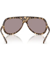 Miu Miu Women's MU A01S75-X 75mm Havana Wrap Statement Shield Sunglasses