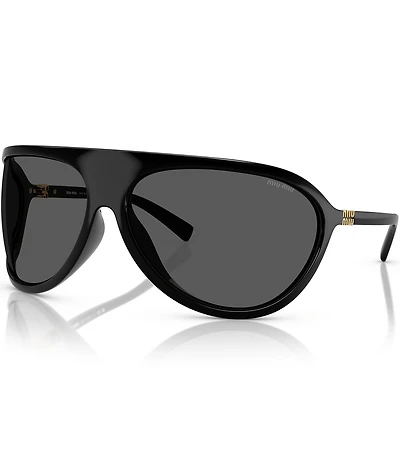 Miu Miu Women's MU A01S75-X 75mm Wrap Statement Shield Sunglasses