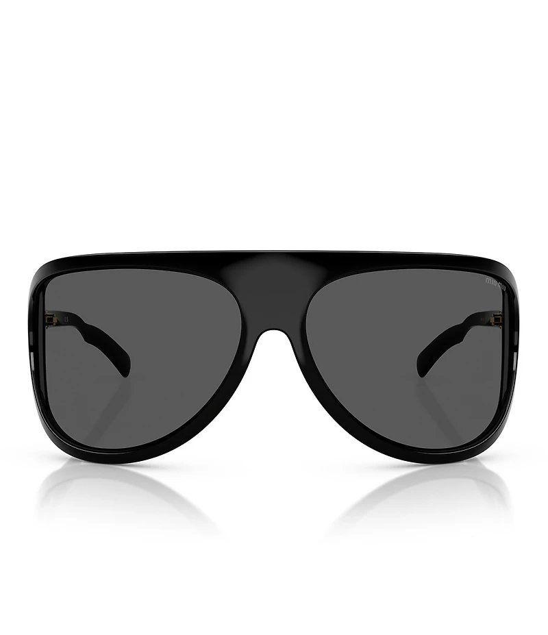 Miu Miu Women's MU A01S75-X 75mm Wrap Statement Shield Sunglasses