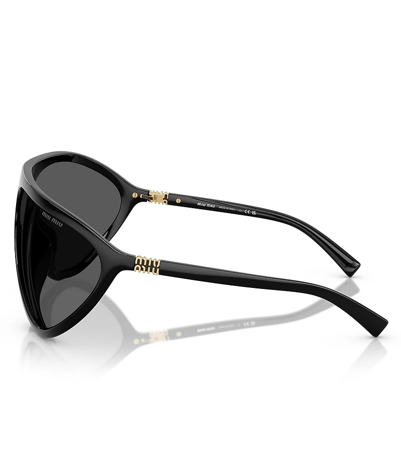 Miu Miu Women's MU A01S75-X 75mm Wrap Statement Shield Sunglasses