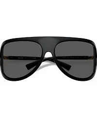 Miu Miu Women's MU A01S75-X 75mm Wrap Statement Shield Sunglasses