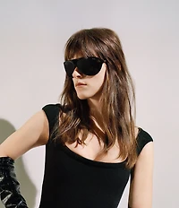 Miu Miu Women's MU A01S75-X 75mm Wrap Statement Shield Sunglasses