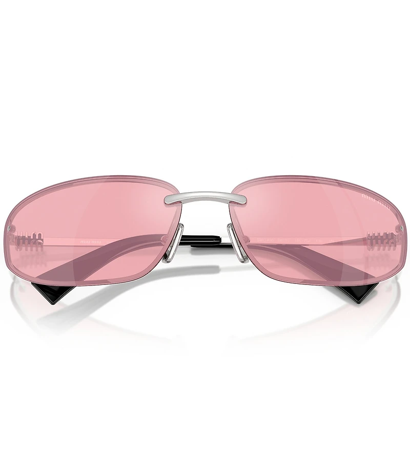 Miu Miu Women's MU A50S68-Z 69mm Oval Gradient Mirrored Sunglasses