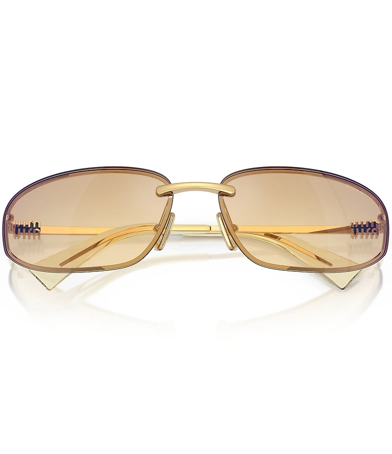 Miu Miu Women's MU A50S68-Z 69mm Oval Gradient Mirrored Sunglasses