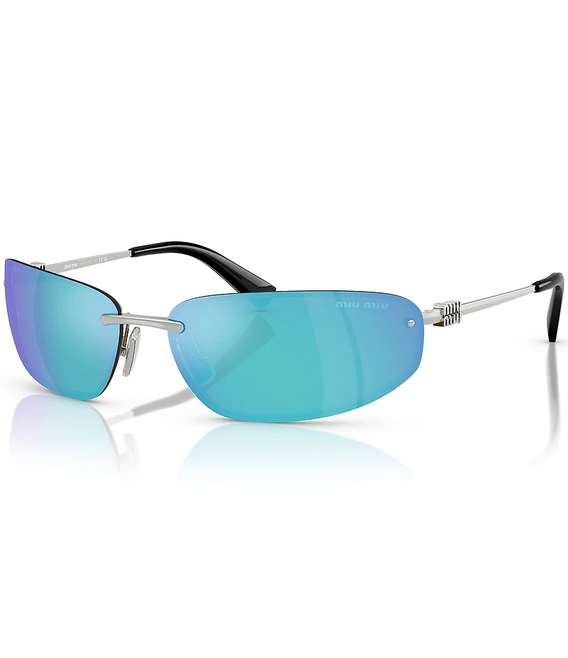 Miu Miu Women's MU A50S68-Z 69mm Oval Gradient Mirrored Sunglasses
