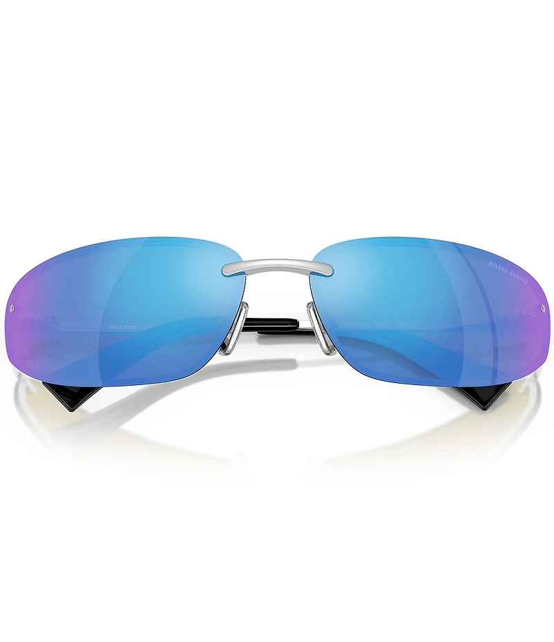 Miu Miu Women's MU A50S68-Z 69mm Oval Gradient Mirrored Sunglasses