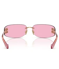 Miu Miu Women's MU A51S 75mm Rectangle Sunglasses