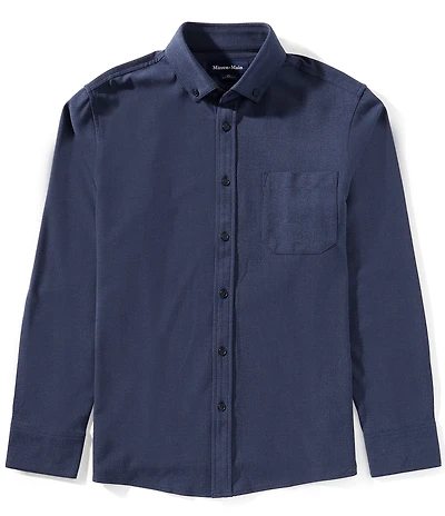 Mizzen+Main City Flannel Heather Performance Stretch Long Sleeve Woven Shirt