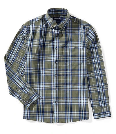 Mizzen+Main City Flannel Plaid Performance Stretch Long Sleeve Woven Shirt