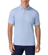 Mizzen+Main Cloud Blue Dot Short Sleeve Polo Shirt