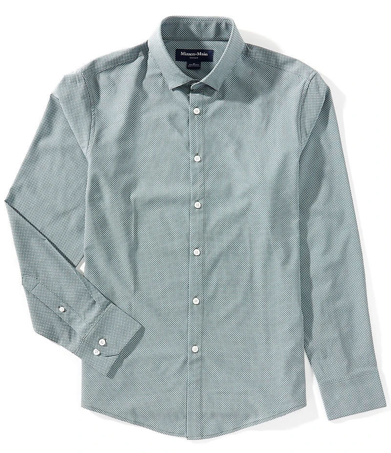 Mizzen+Main Leeward Mini Diamond No Tuck Long Sleeve Woven Shirt