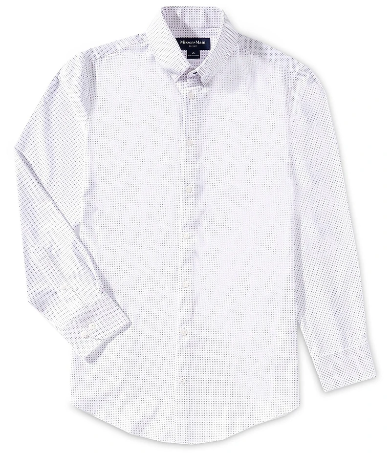 Mizzen+Main Leeward Performance Stretch Dual Dot Print Long Sleeve Woven Shirt