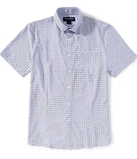 Mizzen+Main Performance Stretch Leeward Circle Print Short Sleeve Woven Shirt