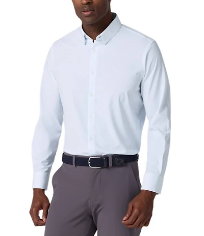 Mizzen+Main Performance Stretch Leeward Clover Dot Long Sleeve Woven Shirt