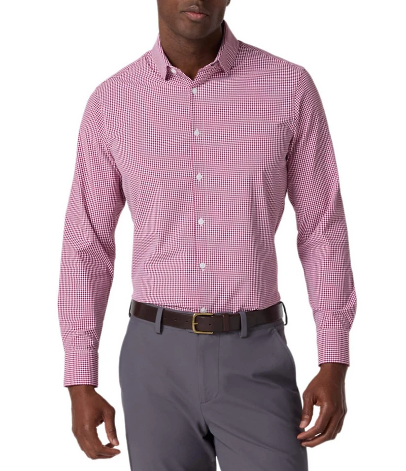 Mizzen+Main Performance Stretch Leeward Ian Gingham Long Sleeve Woven Shirt