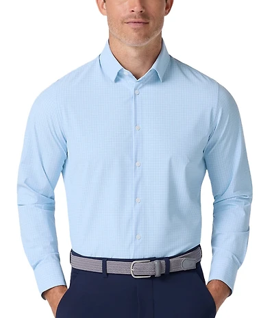 Mizzen+Main Performance Stretch Leeward Mini Grid Long Sleeve Woven Shirt