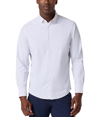 Mizzen+Main Performance Stretch Leeward No Tuck Conrad Tattersall Long Sleeve Woven Shirt