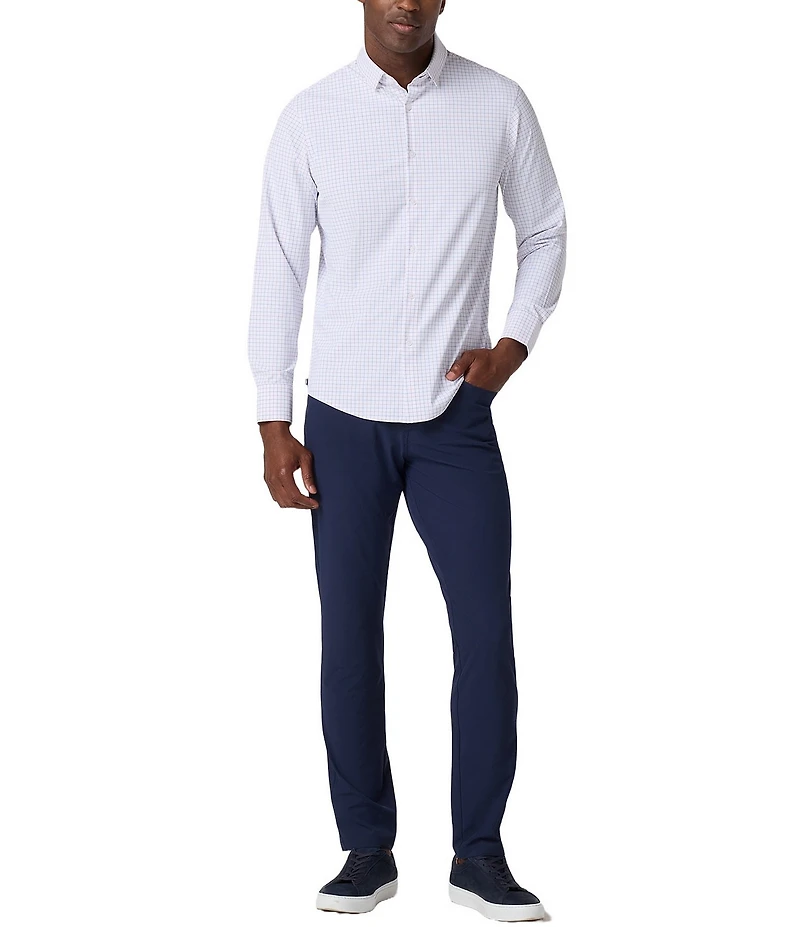 Mizzen+Main Performance Stretch Leeward No Tuck Conrad Tattersall Long Sleeve Woven Shirt