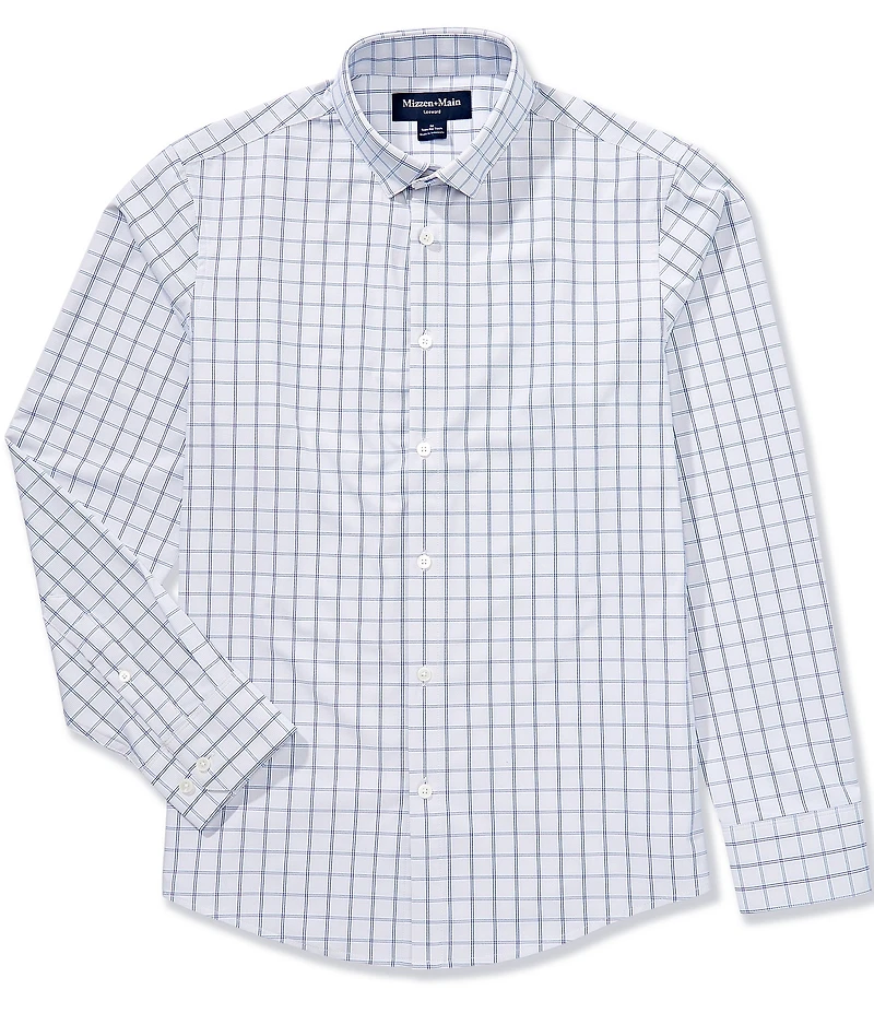 Mizzen+Main Performance Stretch Leeward No Tuck Hampton Plaid Long Sleeve Woven Shirt