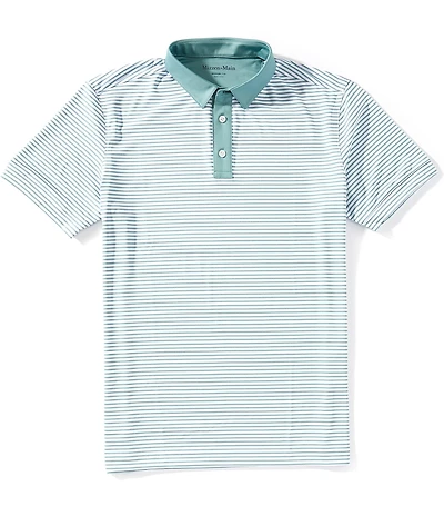 Mizzen+Main Performance Stretch Contrast Stripe Short Sleeve Polo Shirt