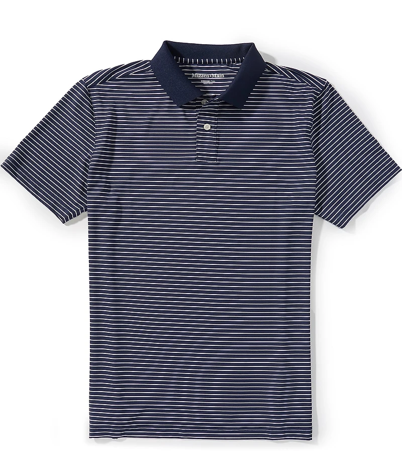 Mizzen+Main Sawyer Stripe Short Sleeve Polo Shirt
