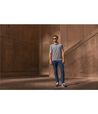 Mizzen+Main Versa Stripe Print Performance Stretch Short Sleeve Polo Shirt