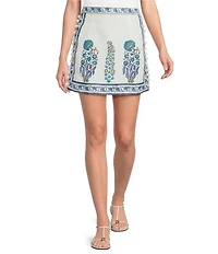 Mo Maya Amalfi Cotton Linen Blend Coordinating Mini Skirt
