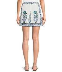 Mo Maya Amalfi Cotton Linen Blend Coordinating Mini Skirt