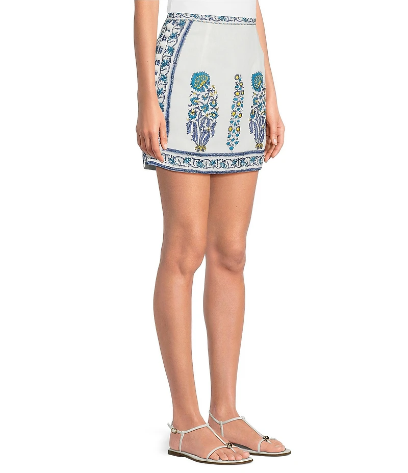 Mo Maya Amalfi Cotton Linen Blend Coordinating Mini Skirt