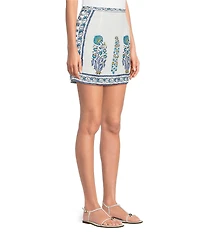 Mo Maya Amalfi Cotton Linen Blend Coordinating Mini Skirt