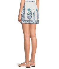 Mo Maya Amalfi Cotton Linen Blend Coordinating Mini Skirt