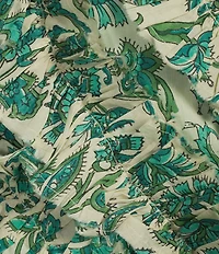 Mo Maya Crazy Bird Printed Sleeveless Sweetheart Neckline Mulit Way Smocked Mini Dress