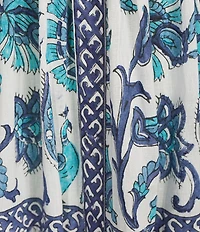 Mo Maya Emma A Line V Neck Short Sleeve Flare Midi Dress