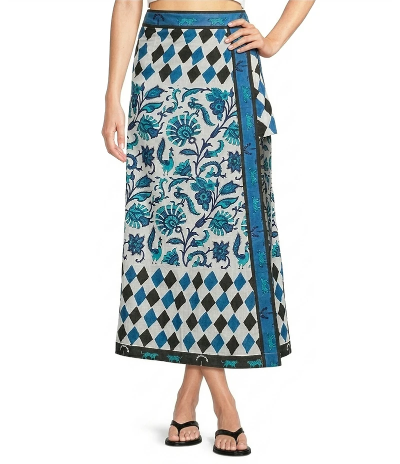 Mo Maya Emma Side Slit Printed Long Skirt