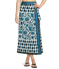 Mo Maya Emma Side Slit Printed Long Skirt