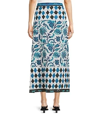Mo Maya Emma Side Slit Printed Long Skirt