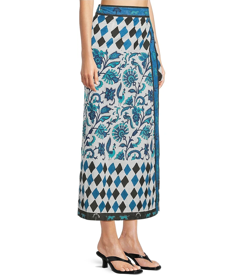 Mo Maya Emma Side Slit Printed Long Skirt