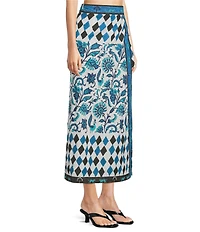 Mo Maya Emma Side Slit Printed Long Skirt