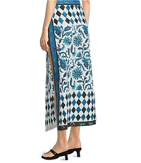 Mo Maya Emma Side Slit Printed Long Skirt